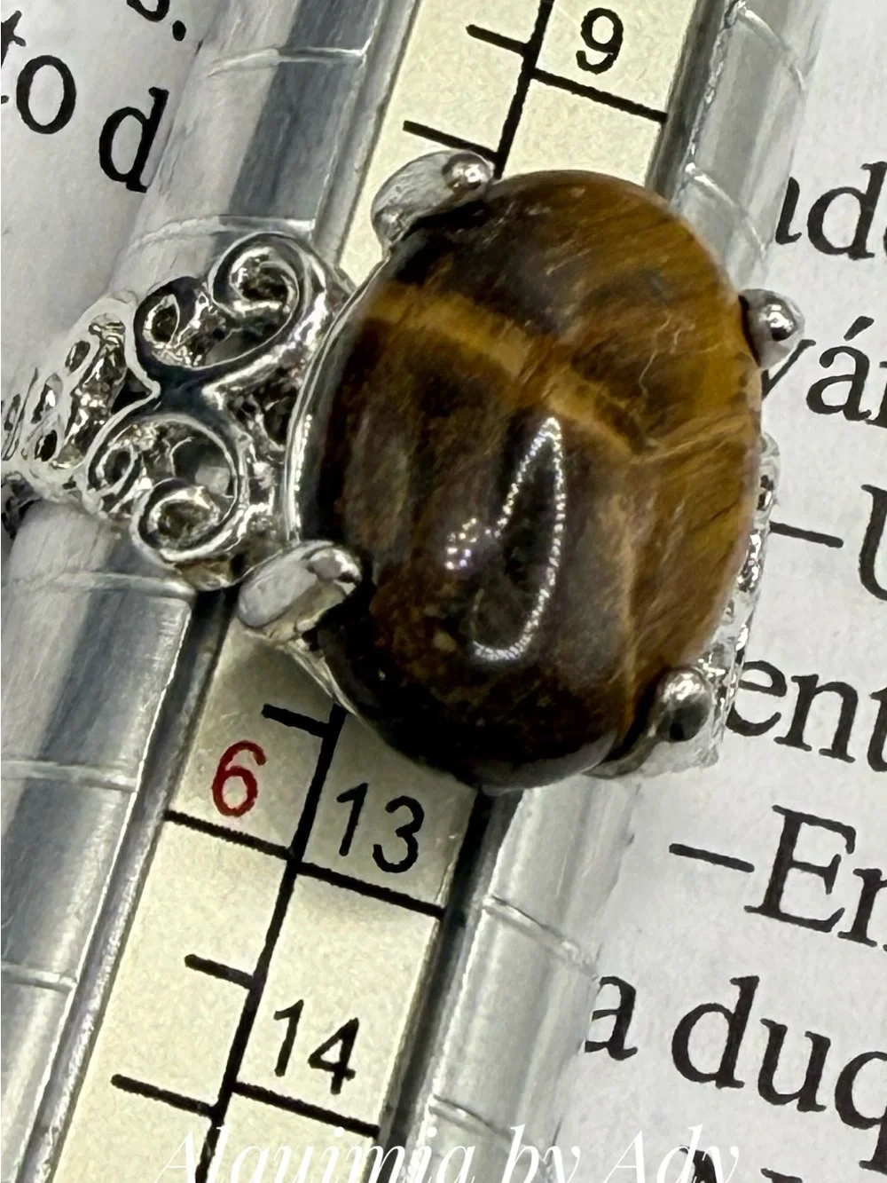 Fall + Silver Tiger Eye Ring — Brown & Gold Tones